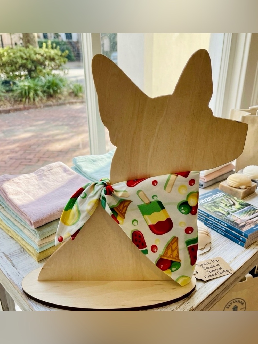 Summer Popsicle Pattern Dog Bandana - White Background